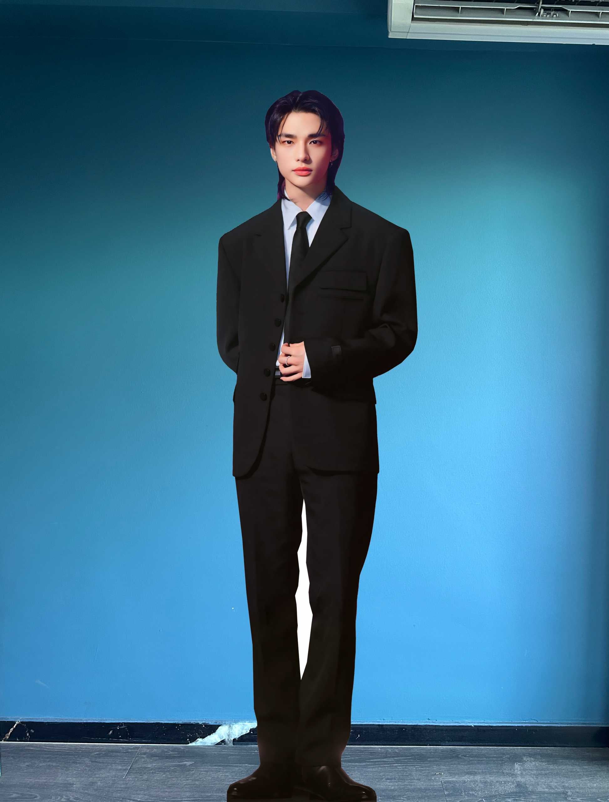 Hyunjin Cardboard Cutout Model K POP Hwang Hyun-jin 71 inc Figure Standee Mockup