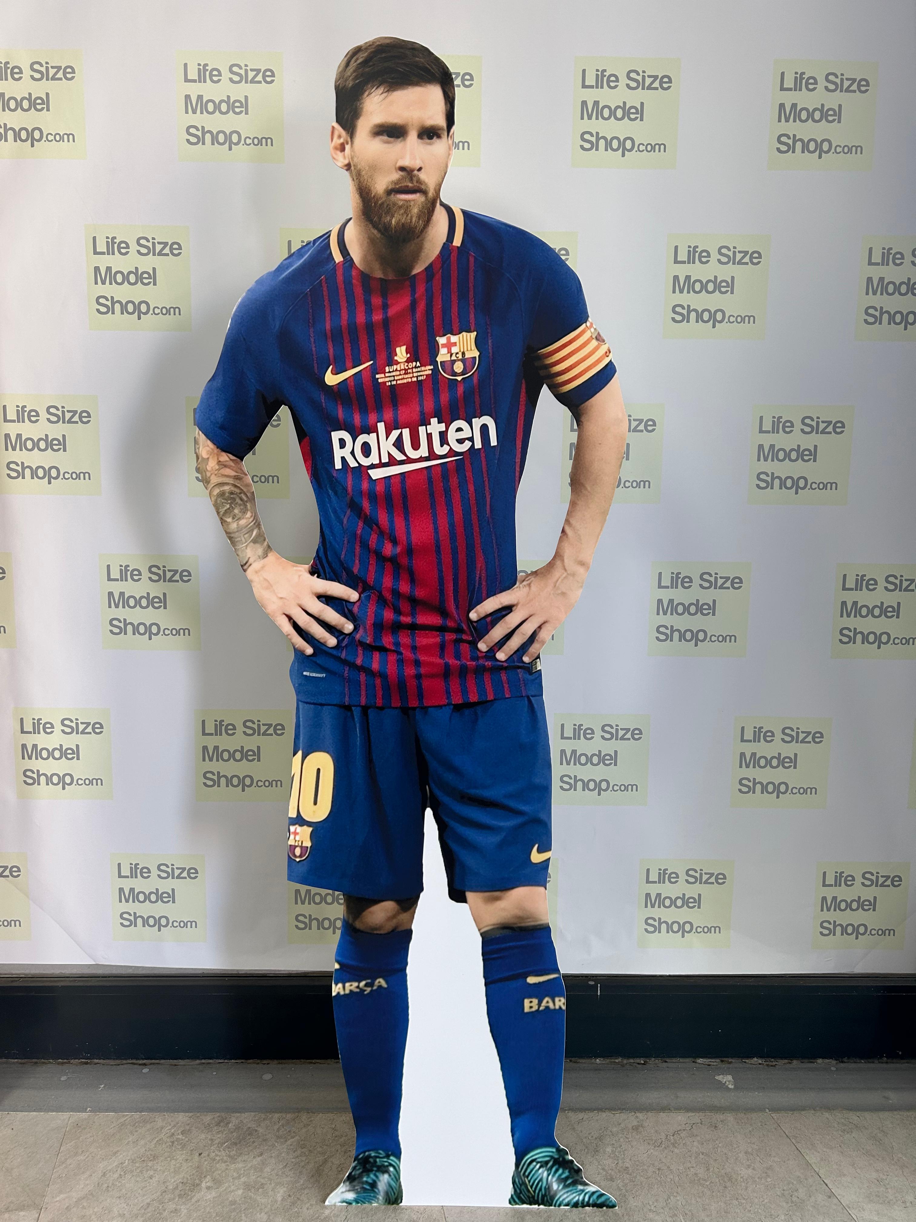 Lionel Messi Cardboard Cutout 10 Barcelona Jersey  67 inc Figure Standee Mockup