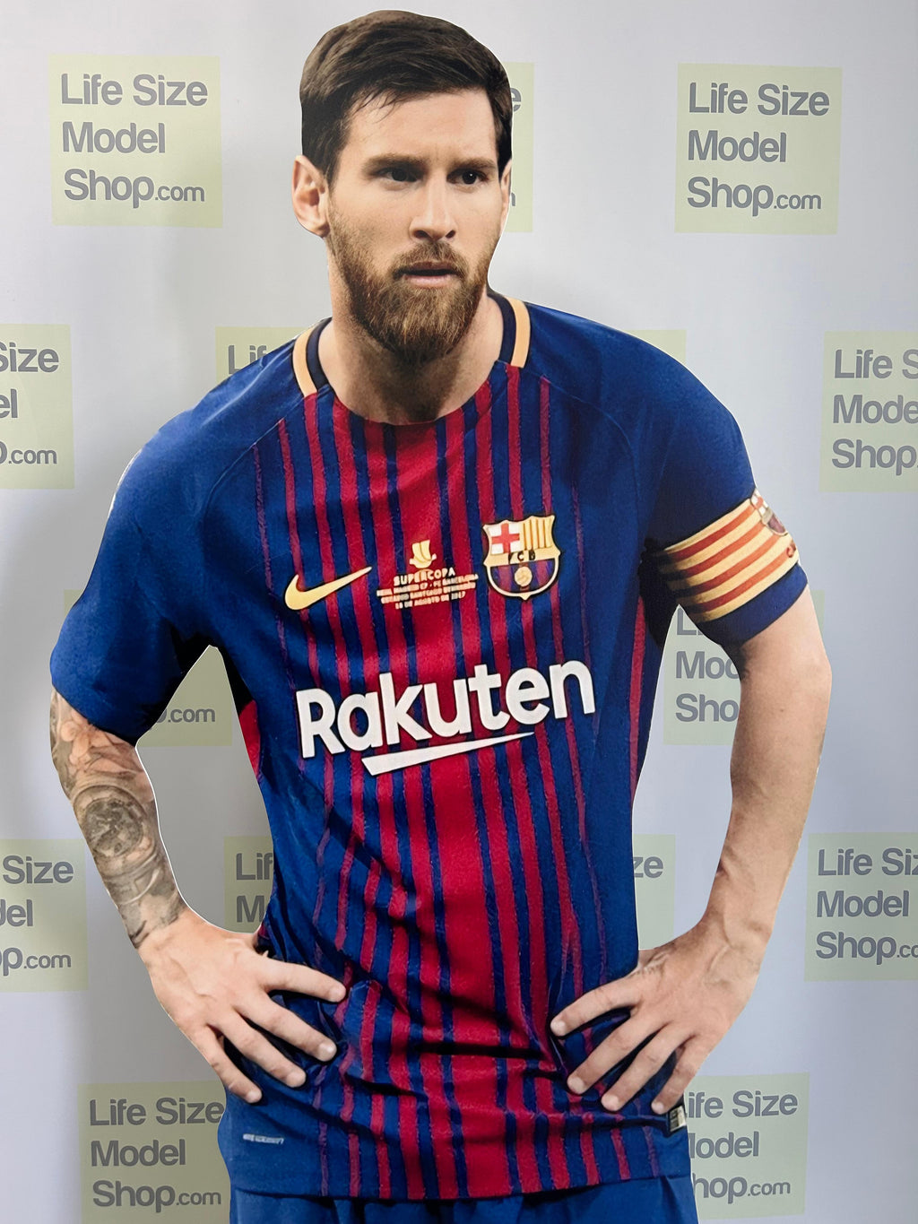 Lionel Messi Cardboard Cutout 10 Barcelona Jersey  67 inc Figure Standee Mockup