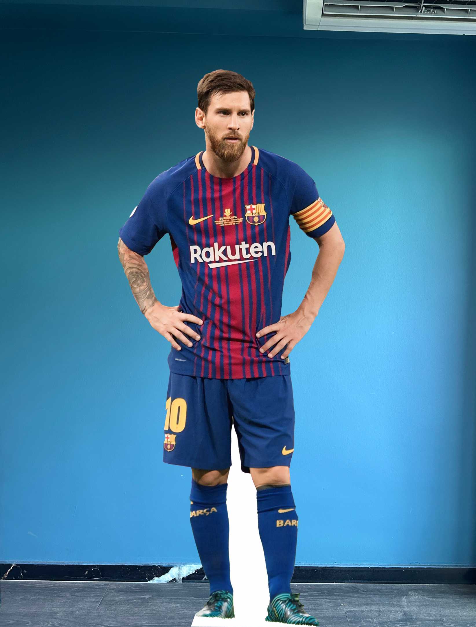 Lionel Messi Cardboard Cutout 10 Barcelona Jersey  67 inc Figure Standee Mockup