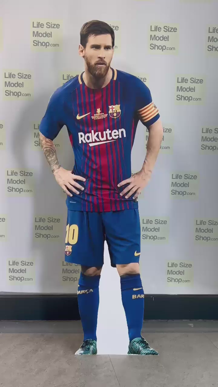 Lionel Messi Cardboard Cutout 10 Barcelona Jersey  67 inc Figure Standee Mockup